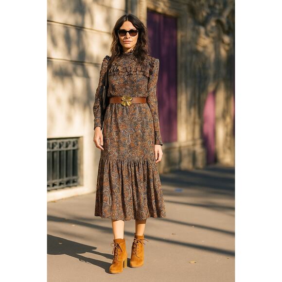 Patricia Nash Cognac Floral Buckle Belt | Western Romance, Fall Layering, Gift - Picture 8 of 13